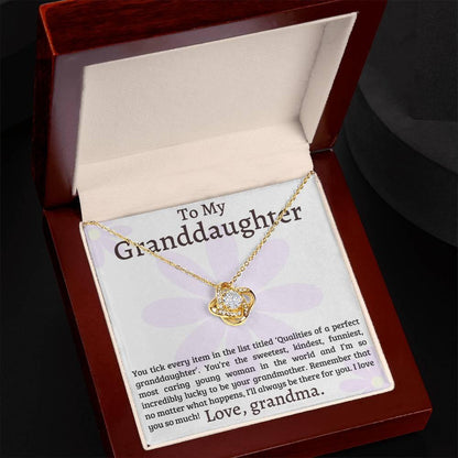 Granddaughter I Am Lucky to Have You - Love Knot Necklace - Mallard Moon Gift Shop