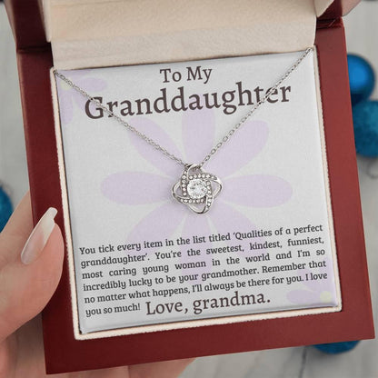 Granddaughter I Am Lucky to Have You - Love Knot Necklace - Mallard Moon Gift Shop