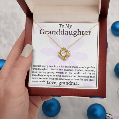 Granddaughter I Am Lucky to Have You - Love Knot Necklace - Mallard Moon Gift Shop