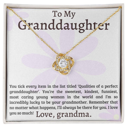 Granddaughter I Am Lucky to Have You - Love Knot Necklace - Mallard Moon Gift Shop