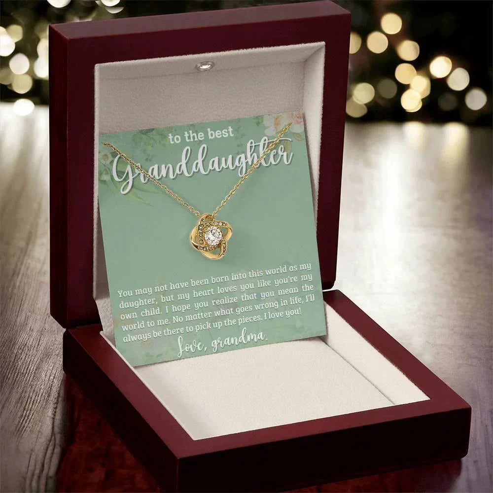 Granddaughter I Will Always Be There - Love Knot Necklace