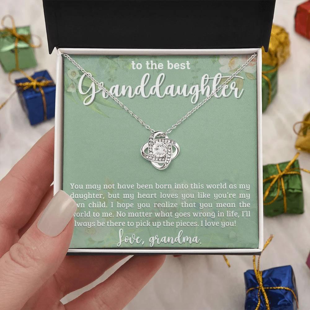 Granddaughter I Will Always Be There - Love Knot Necklace