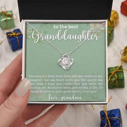 Granddaughter I Will Always Be There - Love Knot Necklace - Mallard Moon Gift Shop