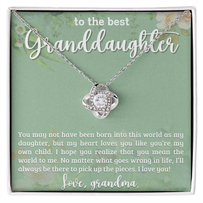 Granddaughter I Will Always Be There - Love Knot Necklace - Mallard Moon Gift Shop