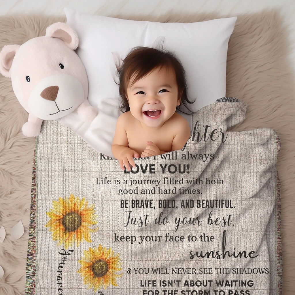 Granddaughter Keepsake Gift - Know that I Will Always Love You - Personalized Heirloom Woven Cotton Blanket