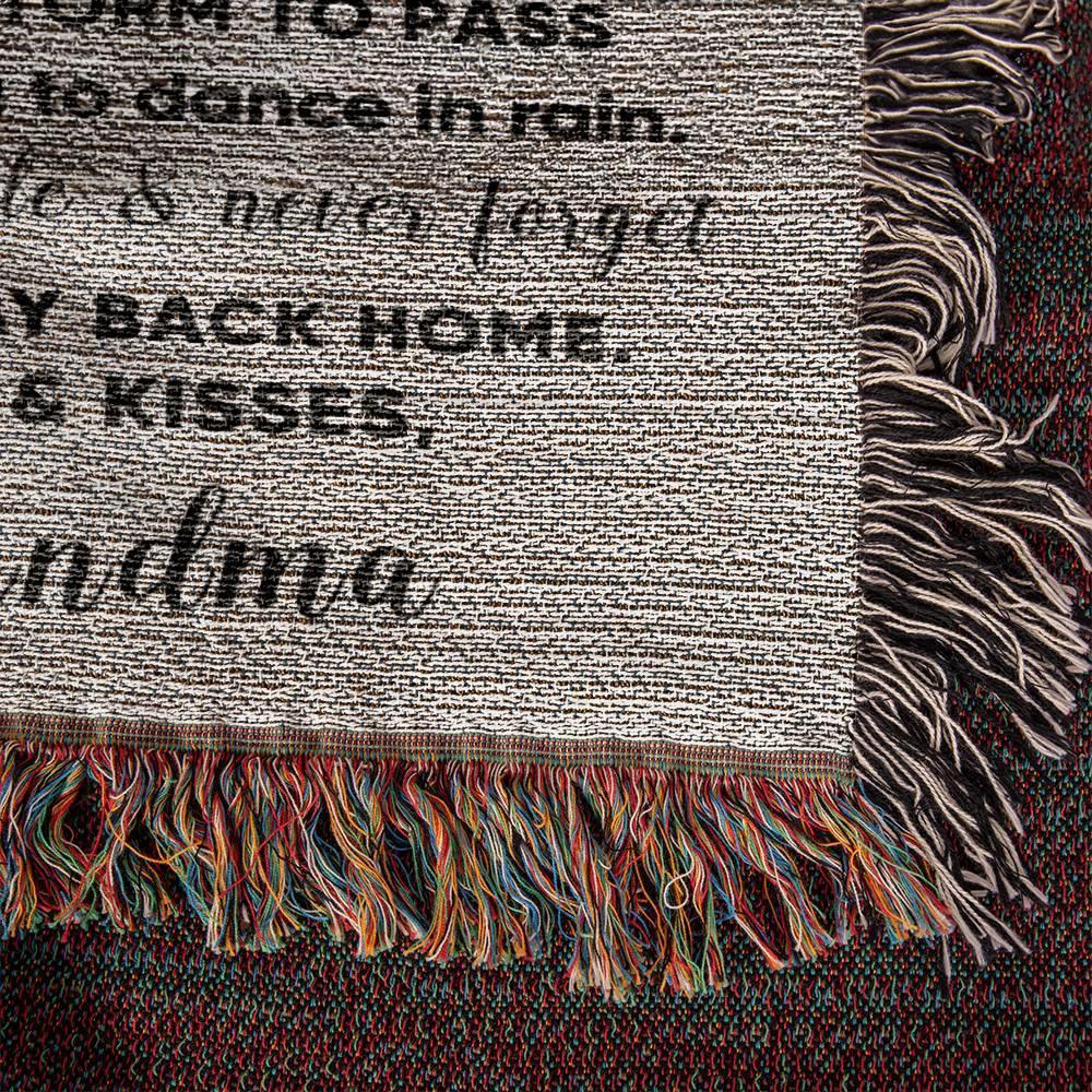 Granddaughter Keepsake Gift - Know that I Will Always Love You - Personalized Heirloom Woven Cotton Blanket