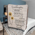 Granddaughter Keepsake Gift - Know that I Will Always Love You - Personalized Heirloom Woven Cotton Blanket