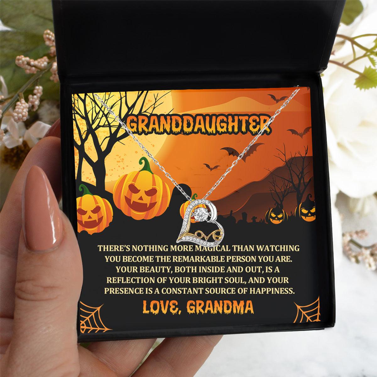 Granddaughter Halloween Gift - Nothing More Magical - Love Dancing Heart Necklace - Mallard Moon Gift Shop