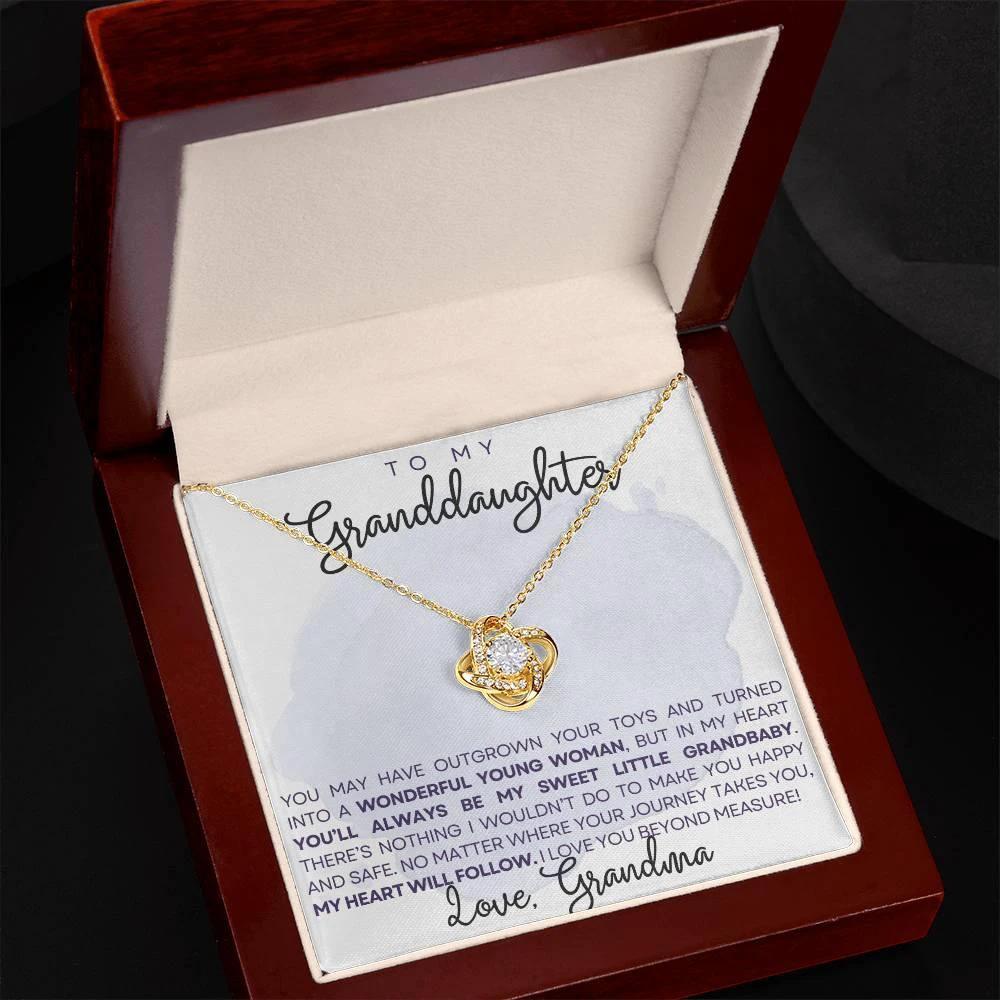 Granddaughter My Heart Will Always Follow You- Love Knot Necklace