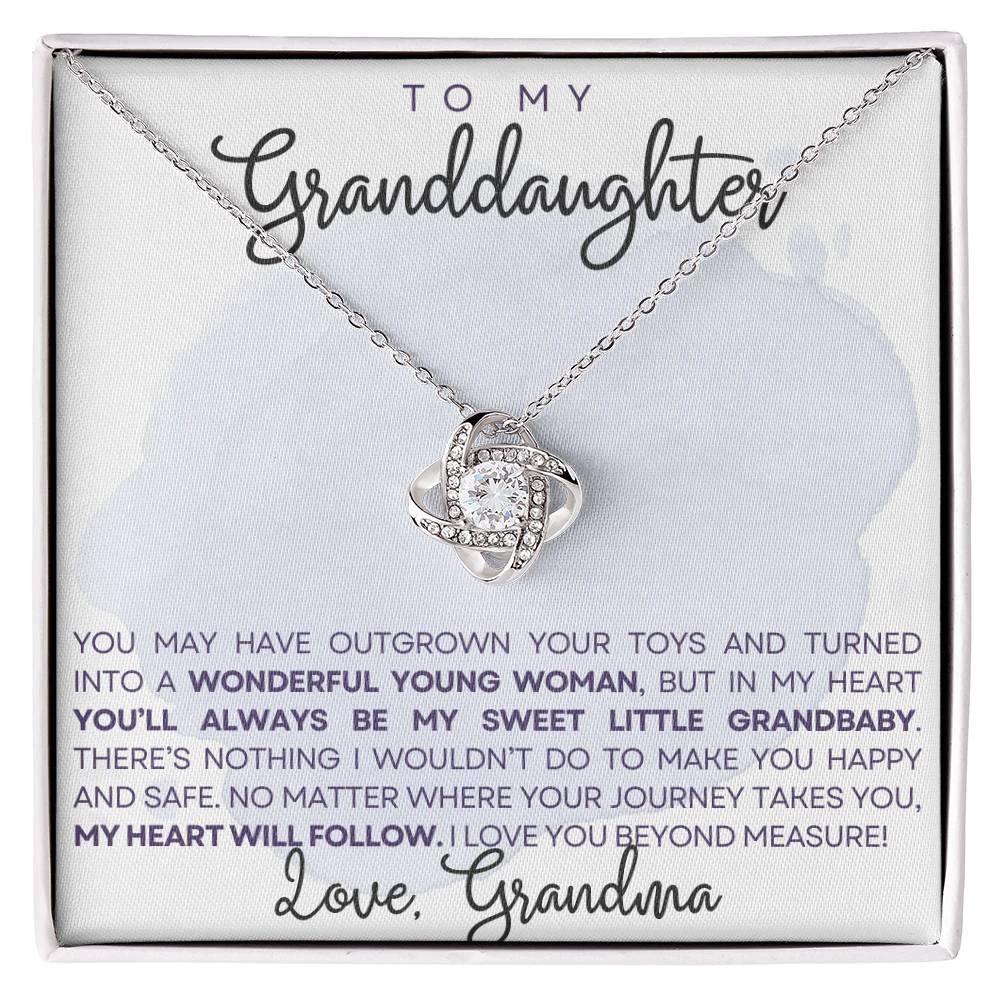 Granddaughter My Heart Will Always Follow You- Love Knot Necklace