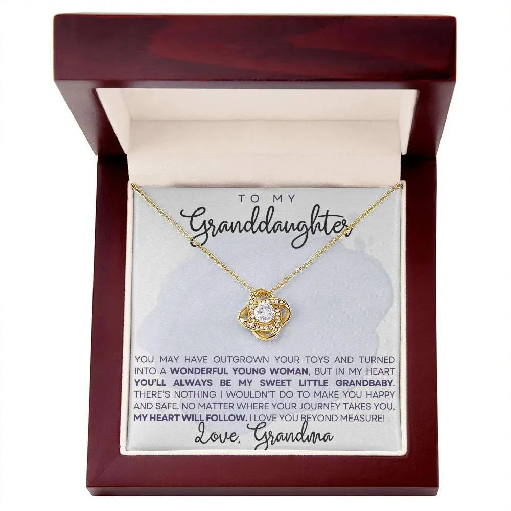 Granddaughter My Heart Will Always Follow You- Love Knot Necklace