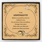 Granddaughter Sunflower Bracelet, Motivational - You are Braver than you Believe, Loved More than you Know