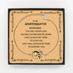 Granddaughter Sunflower Bracelet, Remember, You Will Never Lose. Inspirational Bracelet for your Granddaughter, Birthday, Christmas Gifts Ideas, Heartfelt Gift