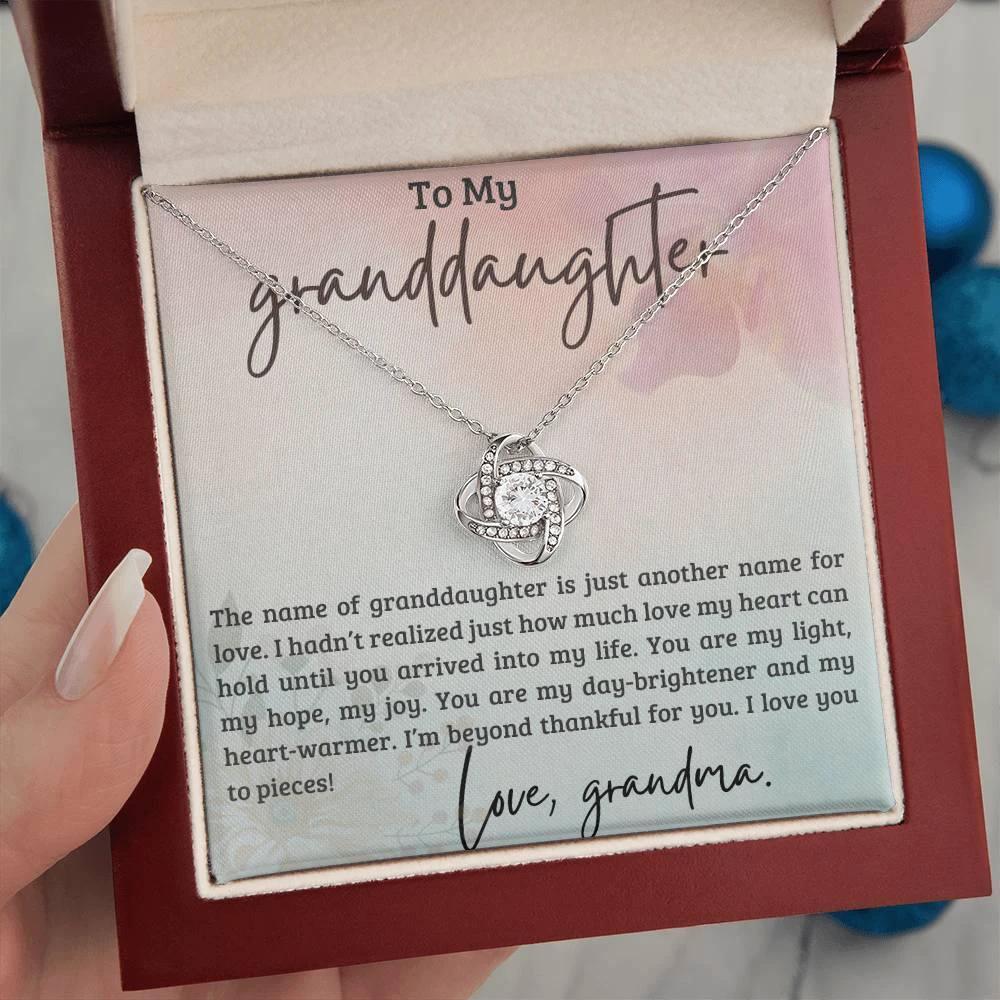 Granddaughter You are my Light, my hope, My Joy - Love Knot Necklace