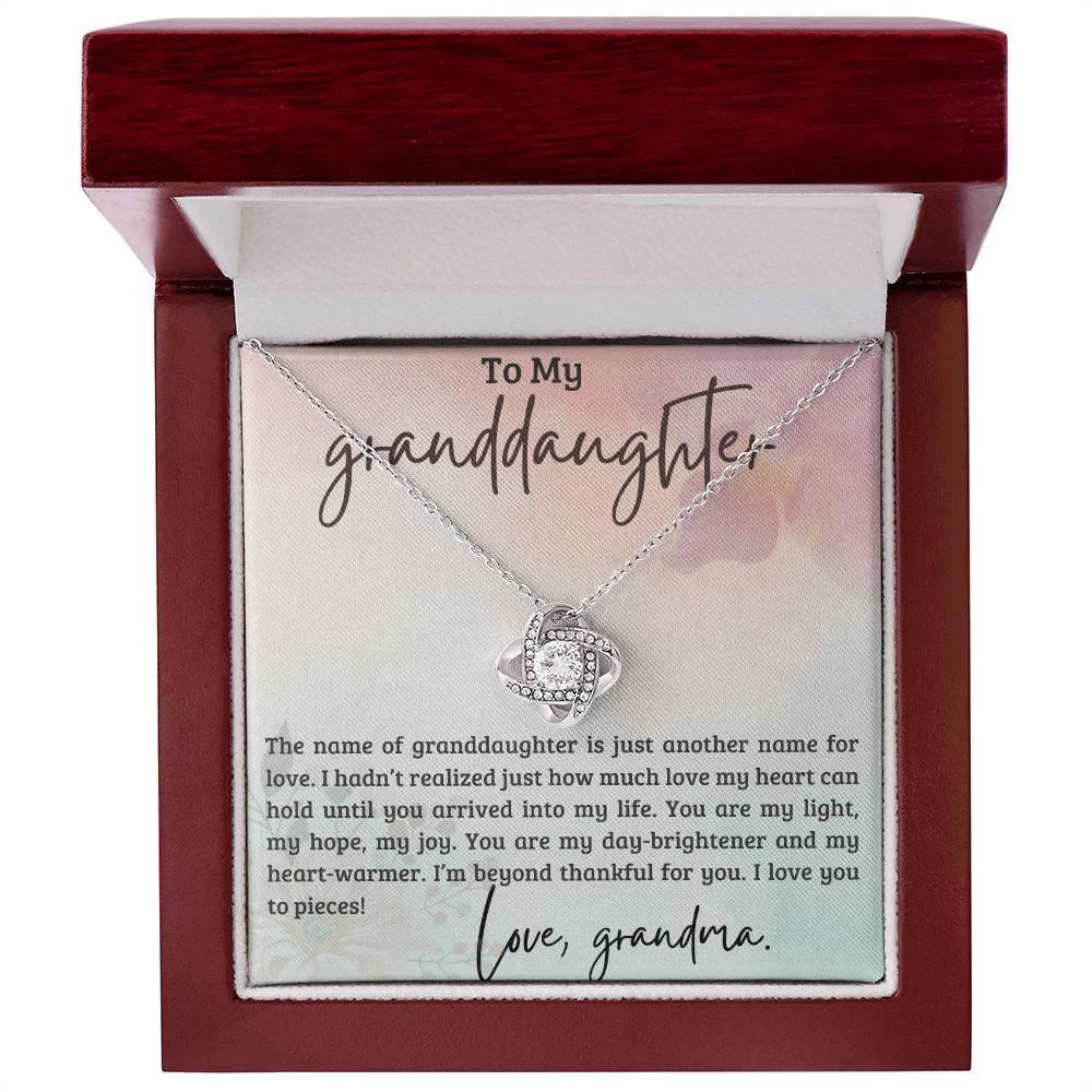 Granddaughter You are my Light, my hope, My Joy - Love Knot Necklace