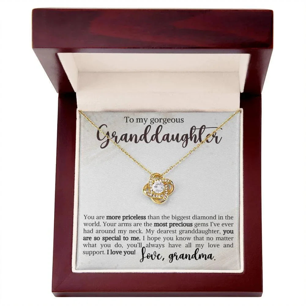 Granddaughter You Are Priceless- Love Knot Necklace
