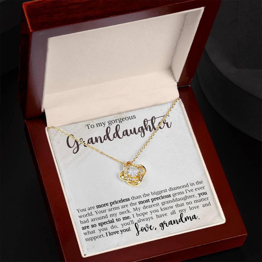Granddaughter You Are Priceless- Love Knot Necklace