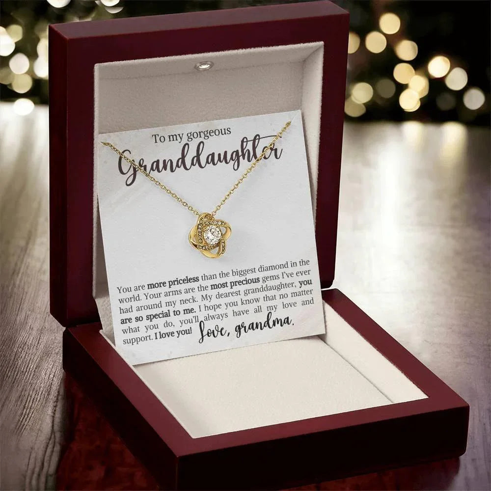 Granddaughter You Are Priceless- Love Knot Necklace