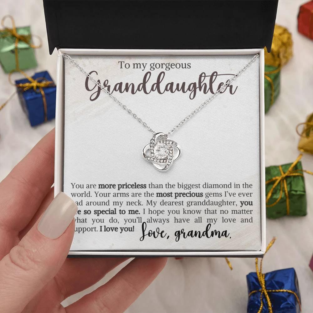 Granddaughter You Are Priceless- Love Knot Necklace