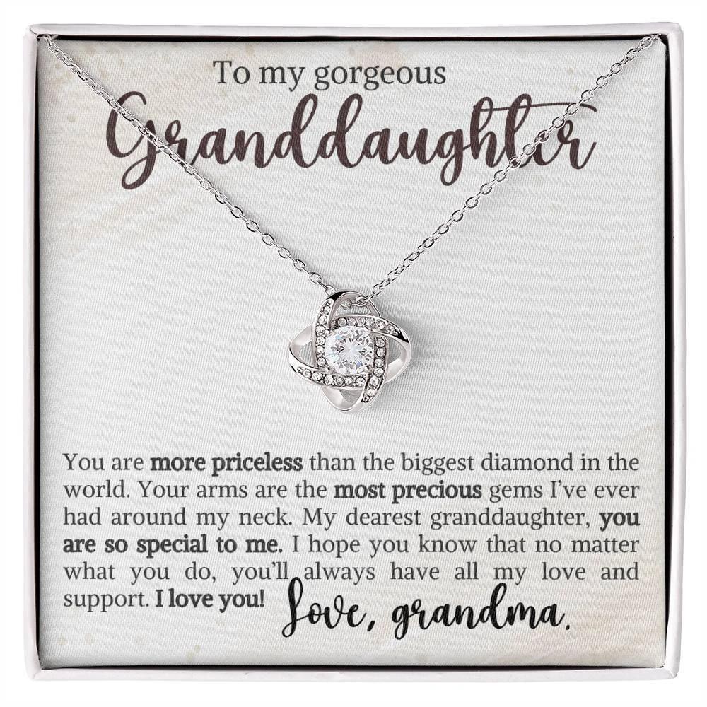 Granddaughter You Are Priceless- Love Knot Necklace