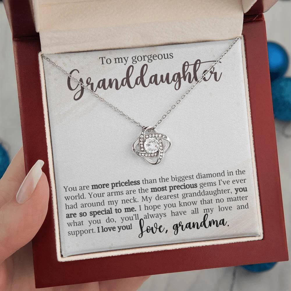 Granddaughter You Are Priceless- Love Knot Necklace