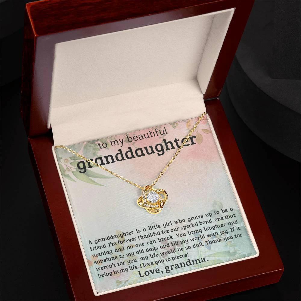Granddaughter You Bring Laughter and Sunshine - Love Knot Necklace