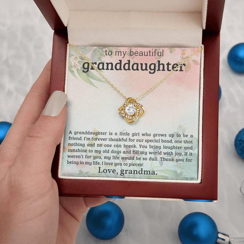 Granddaughter You Bring Laughter and Sunshine - Love Knot Necklace