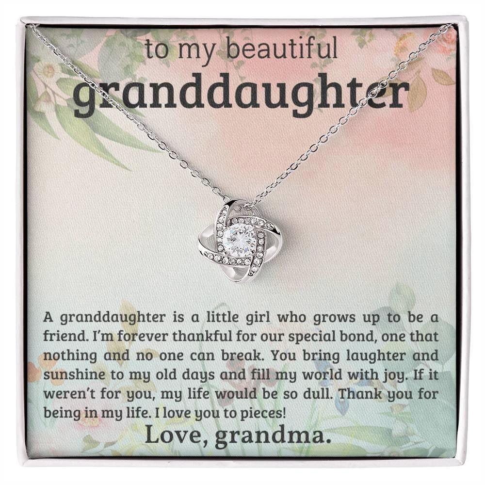 Granddaughter You Bring Laughter and Sunshine - Love Knot Necklace