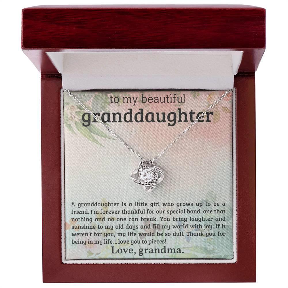 Granddaughter You Bring Laughter and Sunshine - Love Knot Necklace