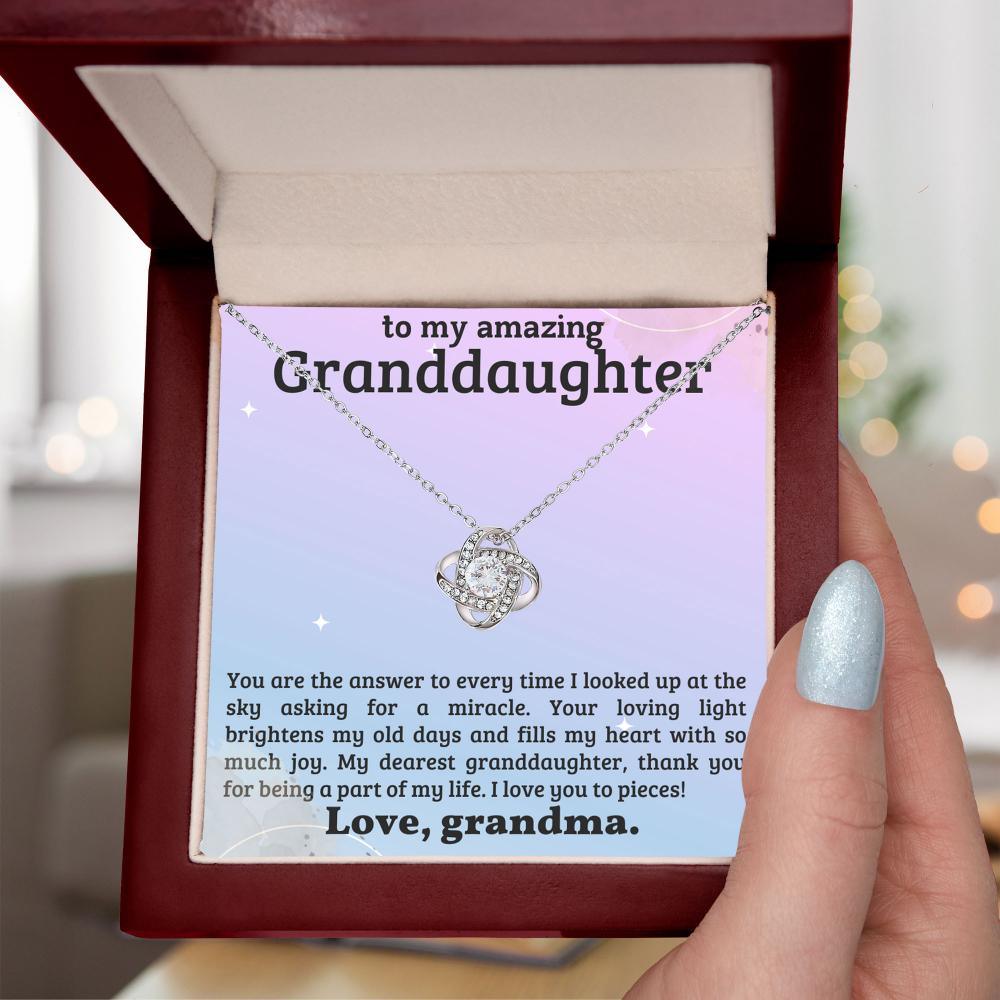 Granddaughter You Fill My Heart With Joy - Love Knot Necklace - Mallard Moon Gift Shop