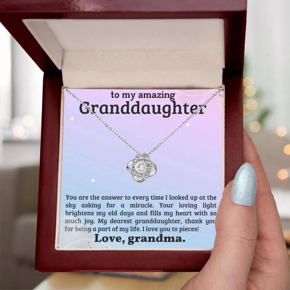 Granddaughter You Fill My Heart With Joy - Love Knot Necklace