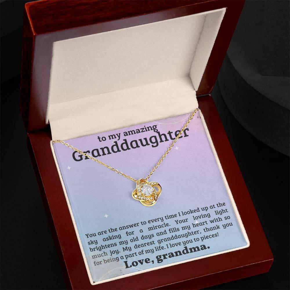 Granddaughter You Fill My Heart With Joy - Love Knot Necklace