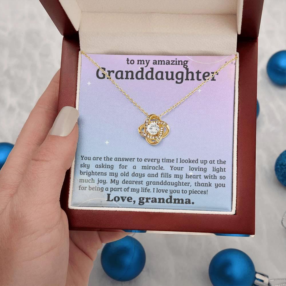 Granddaughter You Fill My Heart With Joy - Love Knot Necklace