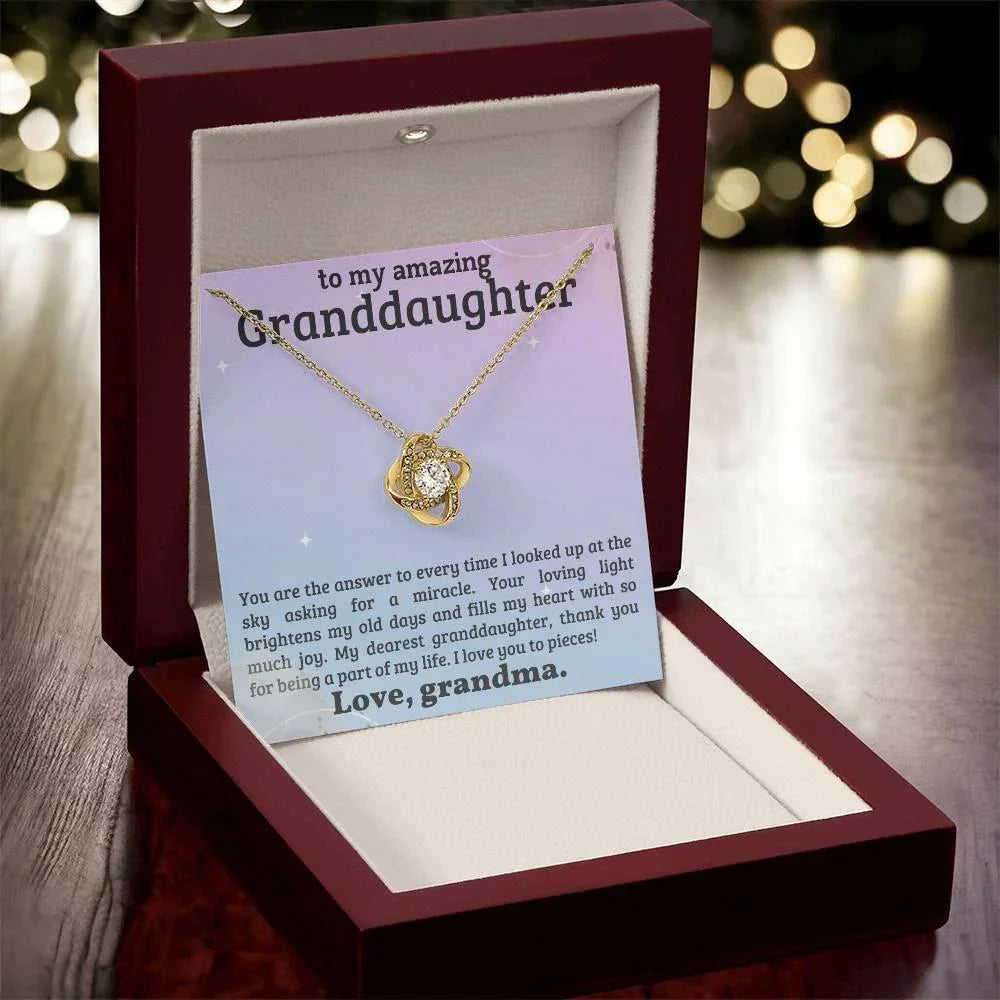Granddaughter You Fill My Heart With Joy - Love Knot Necklace