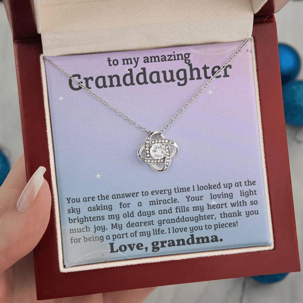 Granddaughter You Fill My Heart With Joy - Love Knot Necklace