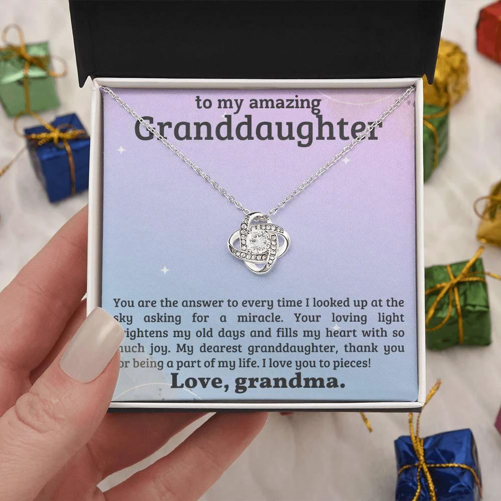 Granddaughter You Fill My Heart With Joy - Love Knot Necklace