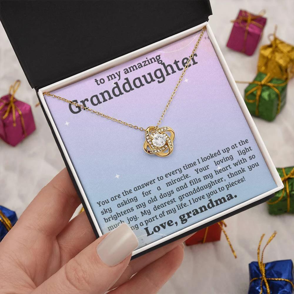 Granddaughter You Fill My Heart With Joy - Love Knot Necklace
