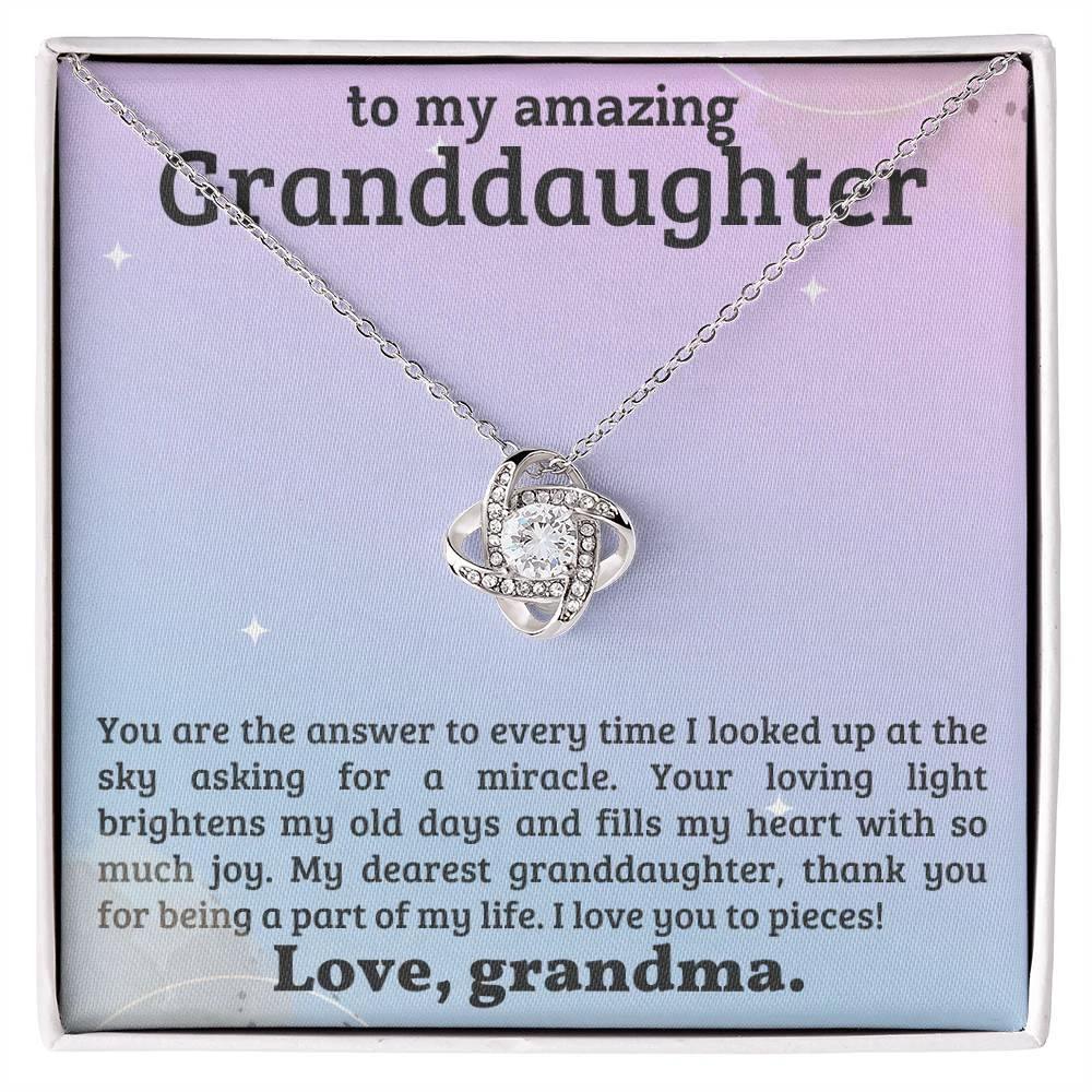 Granddaughter You Fill My Heart With Joy - Love Knot Necklace