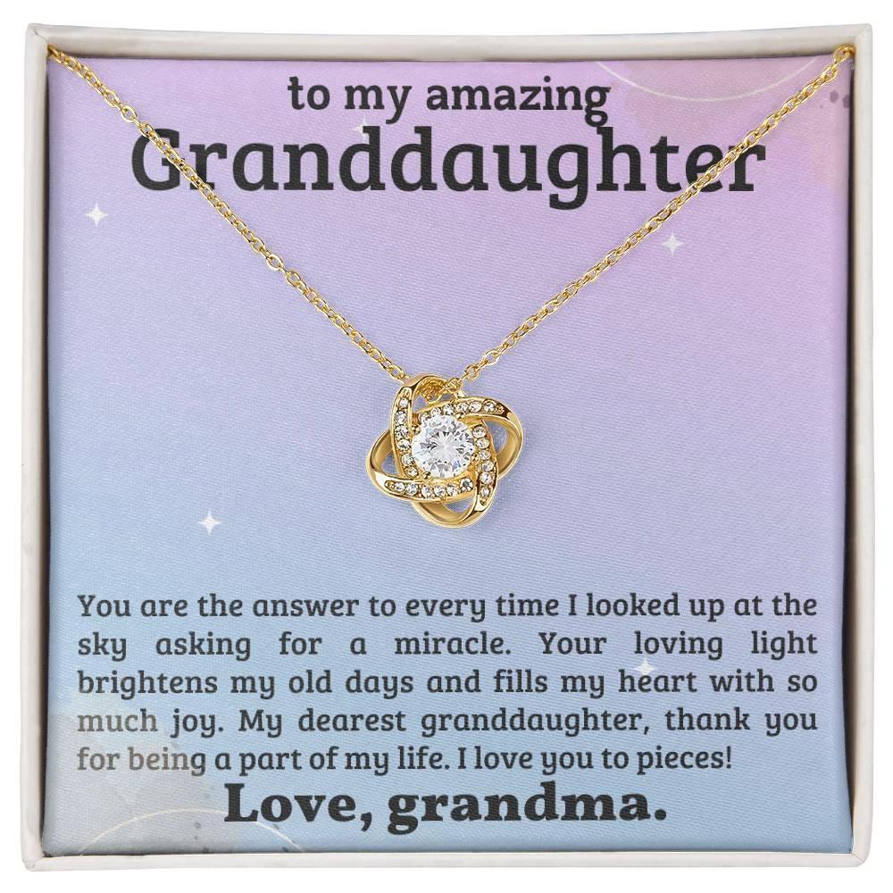 Granddaughter You Fill My Heart With Joy - Love Knot Necklace