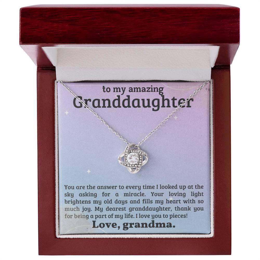 Granddaughter You Fill My Heart With Joy - Love Knot Necklace