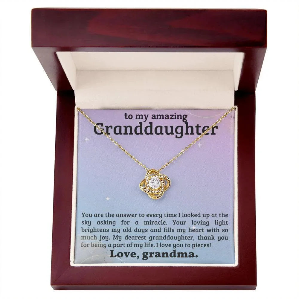 Granddaughter You Fill My Heart With Joy - Love Knot Necklace