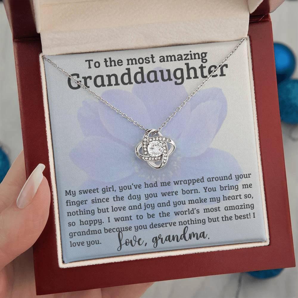 Granddaughter You have me Wrapped Around Your Finger- Love Knot Necklace