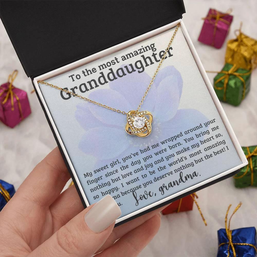 Granddaughter You have me Wrapped Around Your Finger- Love Knot Necklace