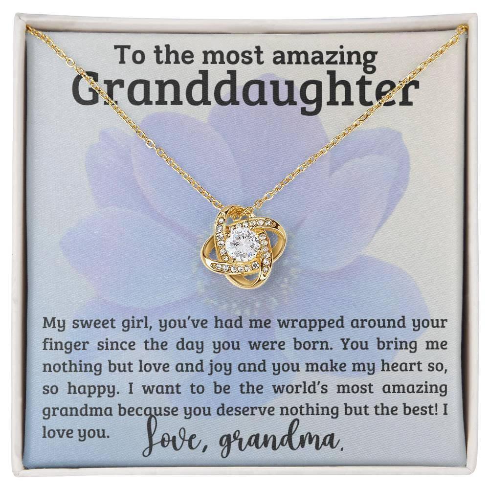 Granddaughter You have me Wrapped Around Your Finger- Love Knot Necklace