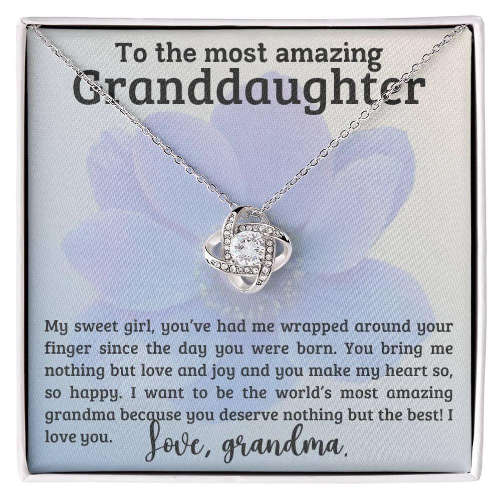 Granddaughter You have me Wrapped Around Your Finger- Love Knot Necklace