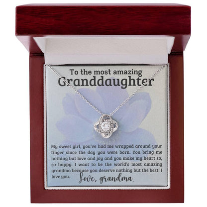 Granddaughter You have me Wrapped Around Your Finger- Love Knot Necklace - Mallard Moon Gift Shop