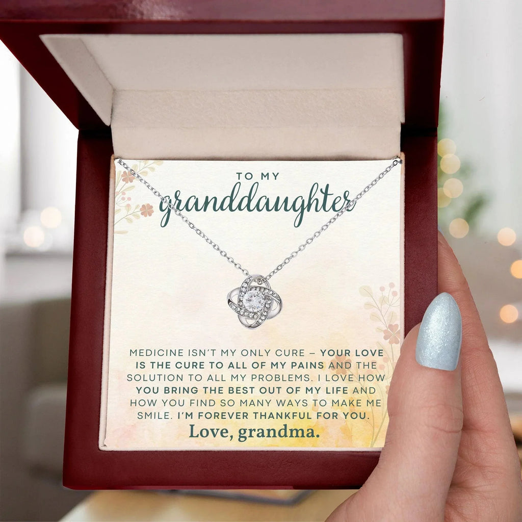 Granddaughter You Make Me Smile- Love Knot Necklace