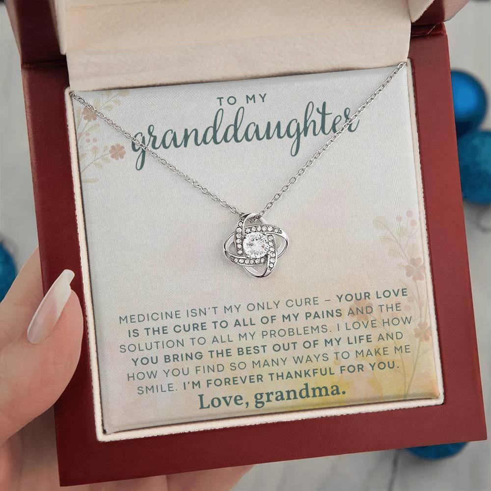 Granddaughter You Make Me Smile- Love Knot Necklace