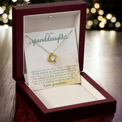 Granddaughter You Make Me Smile- Love Knot Necklace - Mallard Moon Gift Shop