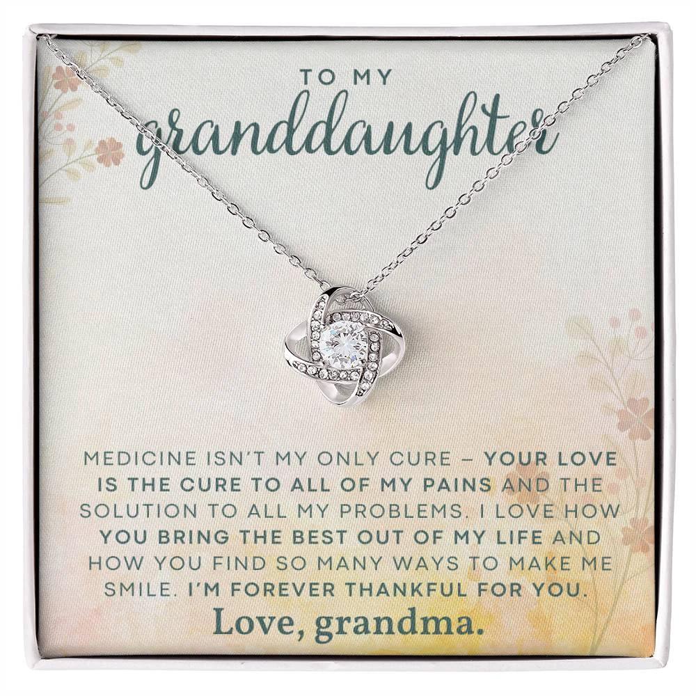 Granddaughter You Make Me Smile- Love Knot Necklace